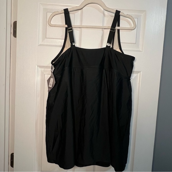 NWT Ava & Viv plus size Swim Dress black white stripe one piece Size 22W - Picture 4 of 8